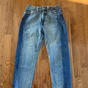 Edgely by Maurice’s taper ankle jeans with two tone colors